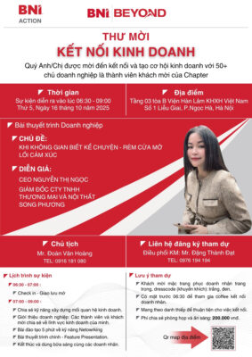 THƯ MỜI KẾT NỐI KINH DOANH – BNI ACTION - 16/10/2025